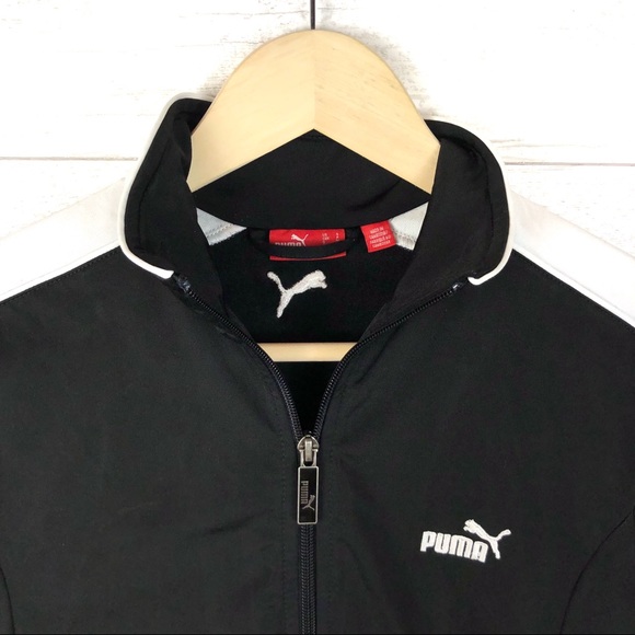 PUMA Classic Black and White Zip Up Track Jacket - Picture 5 of 6